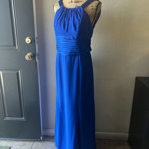 David's Bridal Royal Blue Maxi Dress